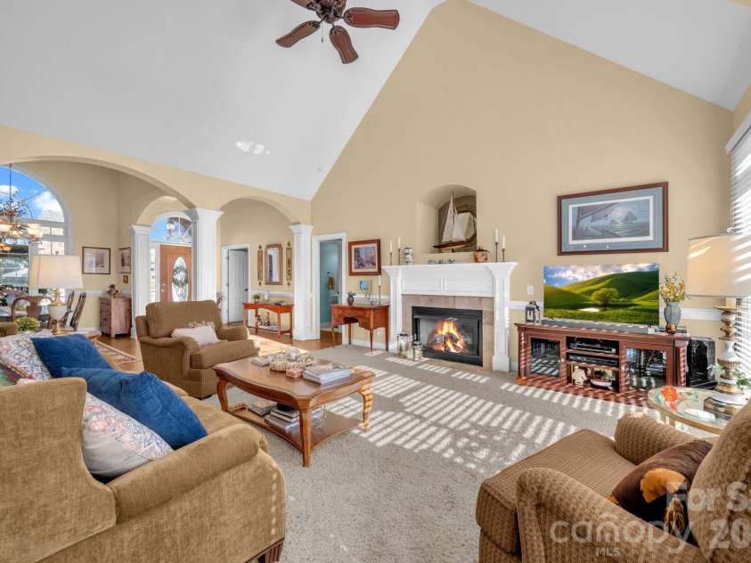 5432 Highway 218 Highway, Monroe, NC 28110.  MLS# CAR4340240, YatesRealty ID 3316. Electric fireplace with tile surround