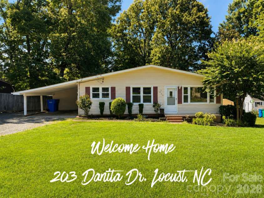 203 Danita Drive, Locust, NC 28097.  MLS# CAR4393303, YatesRealty ID 33174. 203 Danita Dr.