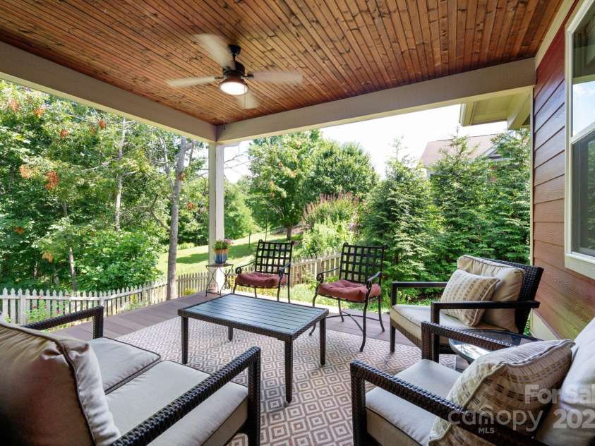 33 Penley Park Drive, Weaverville, NC 28787.  MLS# CAR4286490, YatesRealty ID 33176. Covered patio space opens to the private backyard.