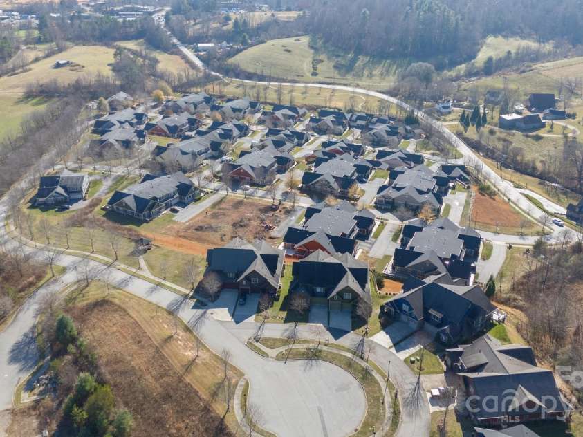 28-S-2 Brookstone Place, Candler, NC 28715.  MLS# CAR4289993, YatesRealty ID 33189. Winter Birds eye view of community