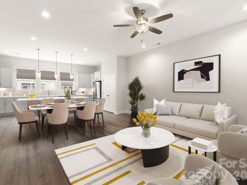 429 Nathaniel Way, Charlotte, NC 28213.  MLS# CAR4183043, YatesRealty ID 3321. Living/Dining/Kitchen *Virtually Staged*