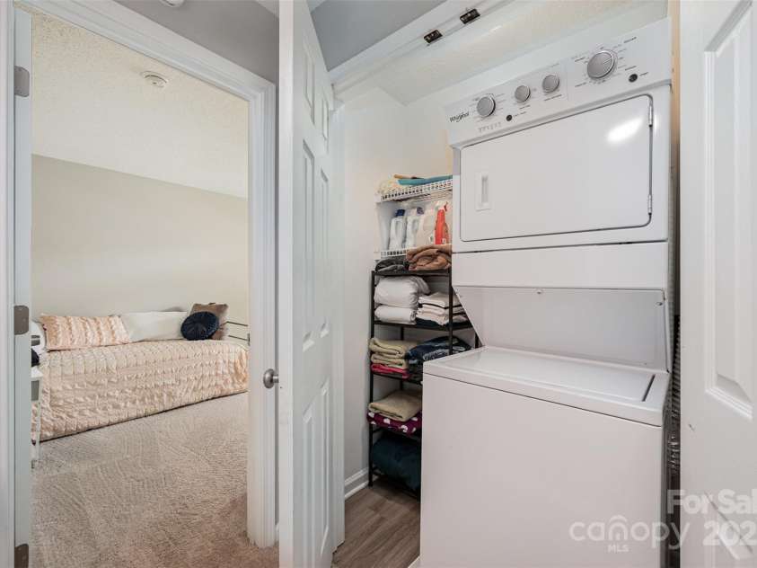 12223 Savannah Garden Drive, Charlotte, NC 28273.  MLS# CAR4274964, YatesRealty ID 33210. Laundry closet with shelving/storage