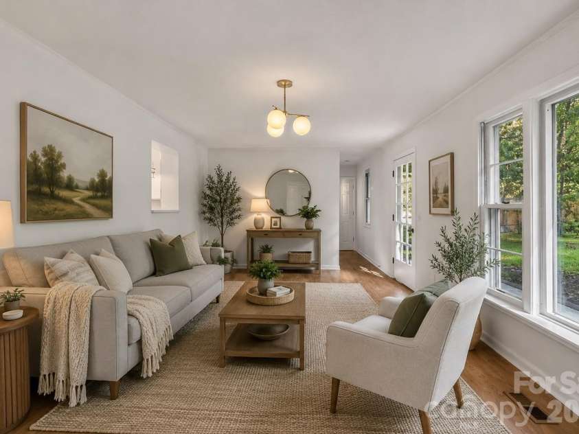 3840 Colebrook Road, Charlotte, NC 28215.  MLS# CAR4384060, YatesRealty ID 33239. VIRTUALLY Staged living room