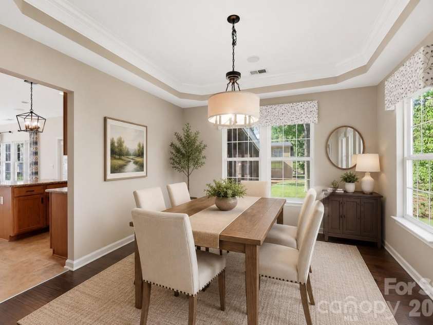 9004 Scottsboro Drive, Huntersville, NC 28078.  MLS# CAR4394126, YatesRealty ID 33272. Dining Room Virtually Staged
