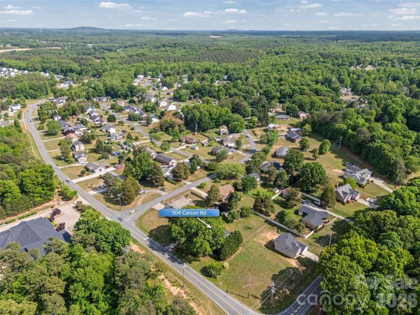 504 Carson Road, Gastonia, NC 28052.  MLS# CAR4377529, YatesRealty ID 33282. Arial View