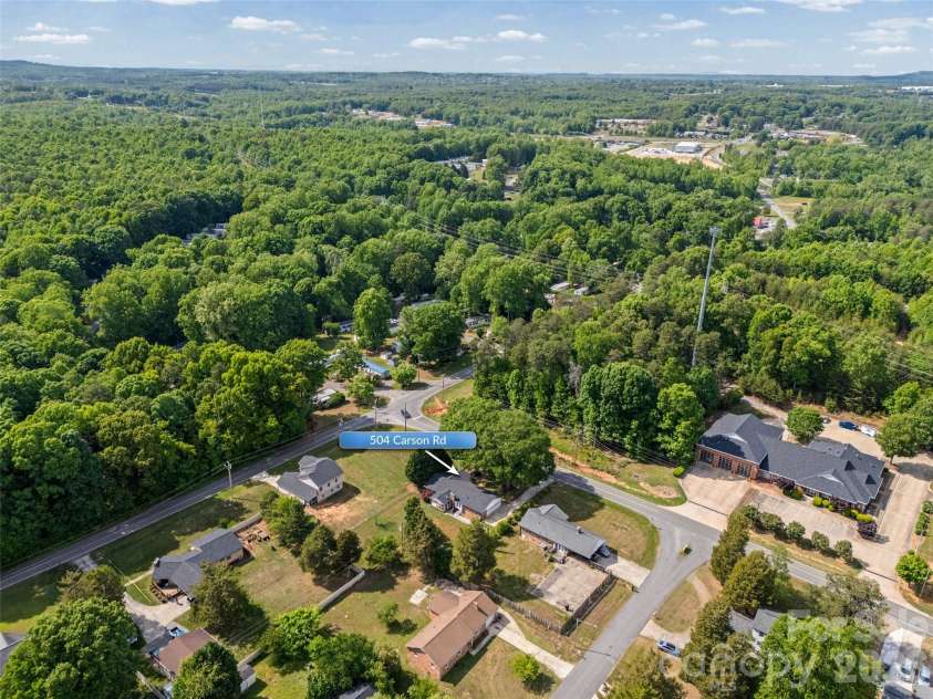504 Carson Road, Gastonia, NC 28052.  MLS# CAR4377529, YatesRealty ID 33282. Arial View