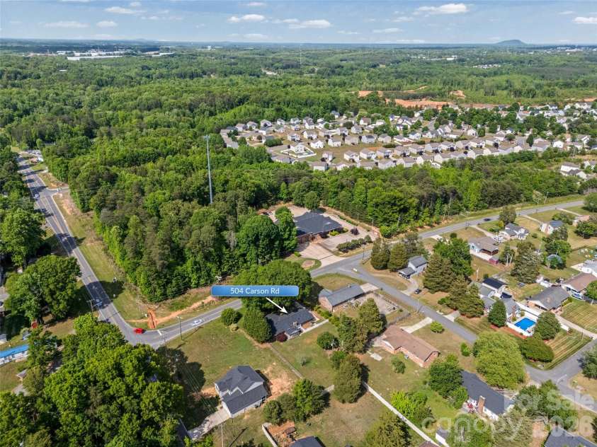 504 Carson Road, Gastonia, NC 28052.  MLS# CAR4377529, YatesRealty ID 33282. Arial View