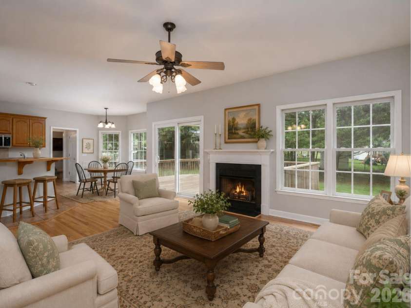 2116 Quail Drive, Concord, NC 28027.  MLS# CAR4389135, YatesRealty ID 33289. Virtually staged. Fireplace has been AI lit.