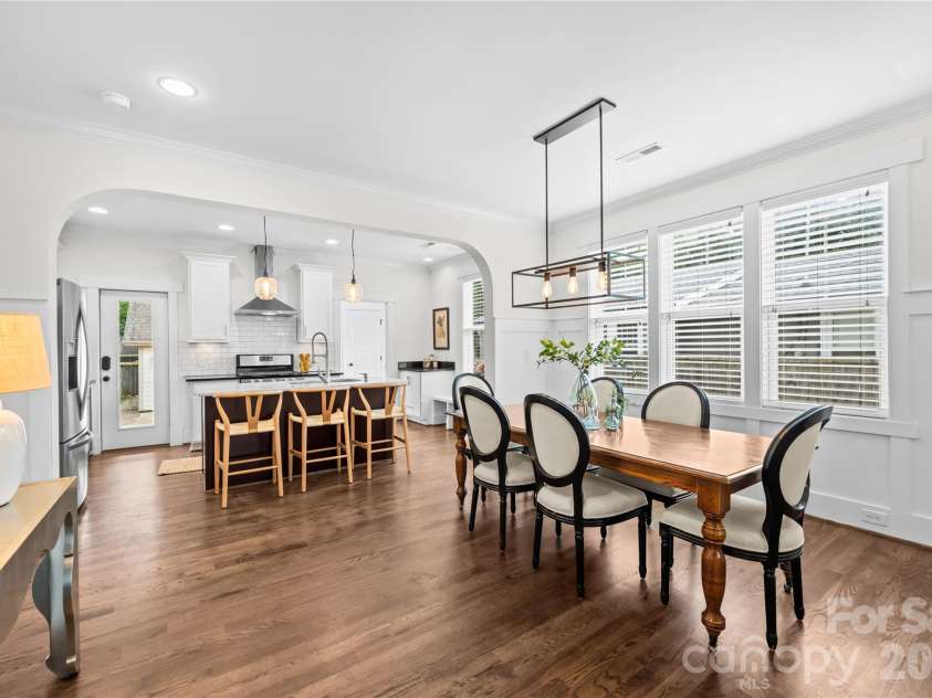 1340 Downs Avenue, Charlotte, NC 28205.  MLS# CAR4387303, YatesRealty ID 33292. Dining area leads to kitchen.