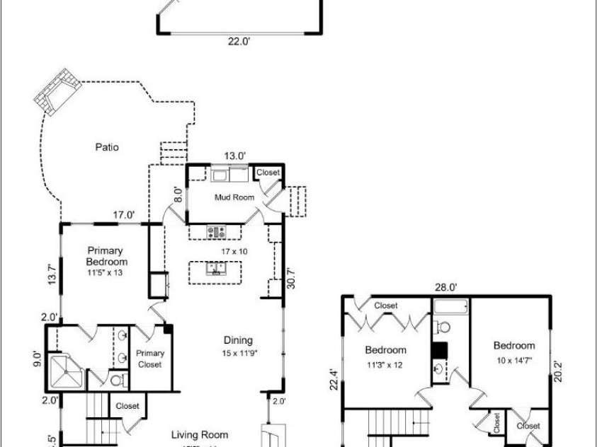 1340 Downs Avenue, Charlotte, NC 28205.  MLS# CAR4387303, YatesRealty ID 33292. Floor Plan - 1340 Downs Ave