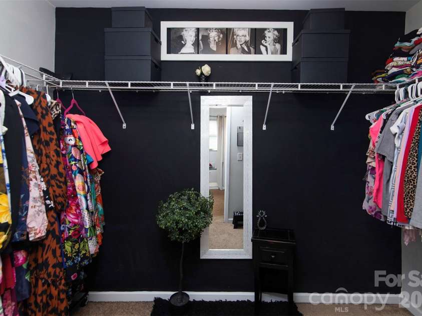12848 Clydesdale Drive, Midland, NC 28107.  MLS# CAR4340099, YatesRealty ID 3330. Primary bedroom walk in closet