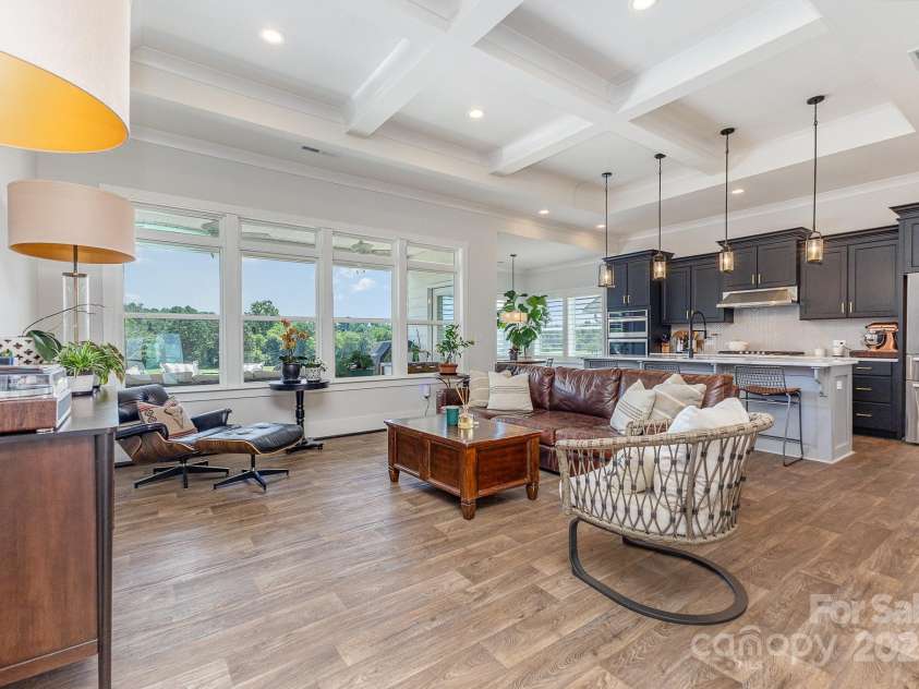 179 Canada Drive, Statesville, NC 28677.  MLS# CAR4281918, YatesRealty ID 33306. Beautiful coffered ceiling upgrades in the living area.