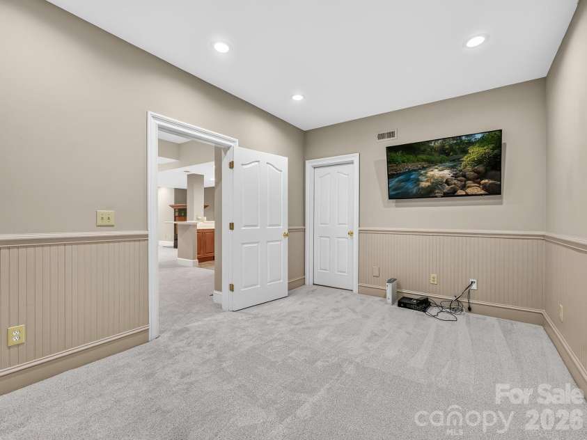 14483 Nolen Lane, Charlotte, NC 28277.  MLS# CAR4364895, YatesRealty ID 33320. Lower level flex space/gym