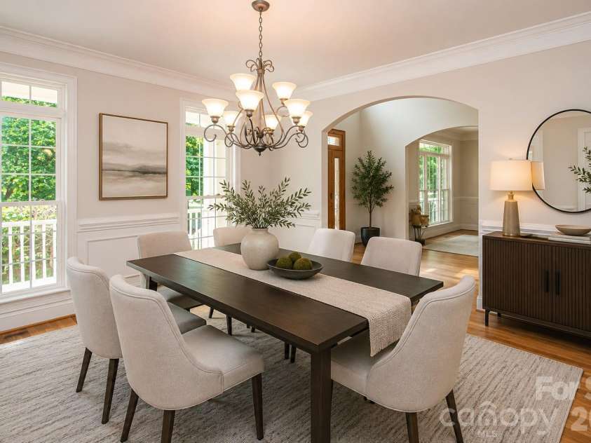1015 Estate Lane, Matthews, NC 28104.  MLS# CAR4388127, YatesRealty ID 33333. This is how the dinning room could look like decorated.