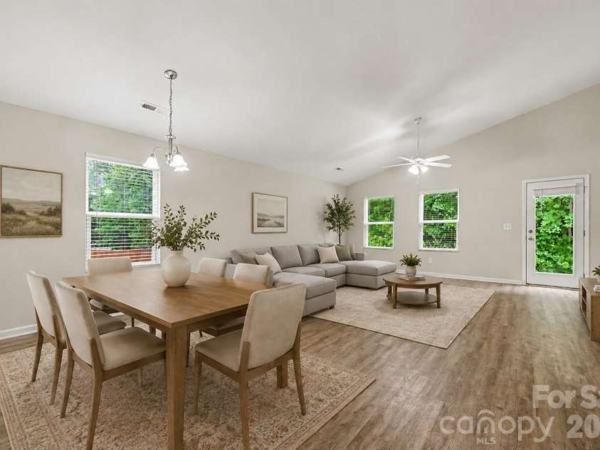 1804 Woodbridge Drive, Salisbury, NC 28146.  MLS# CAR4398321, YatesRealty ID 33443. Virtually Staged Dining/Living