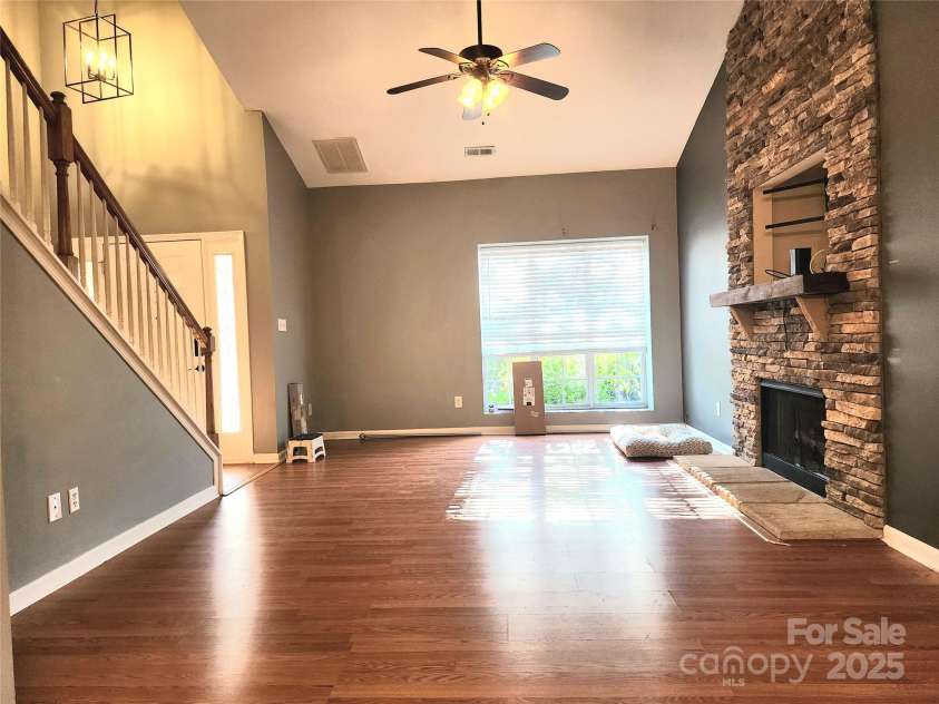 3108 Leicester Drive, Matthews, NC 28104.  MLS# CAR4273799, YatesRealty ID 33452. Living Room From Dining Room