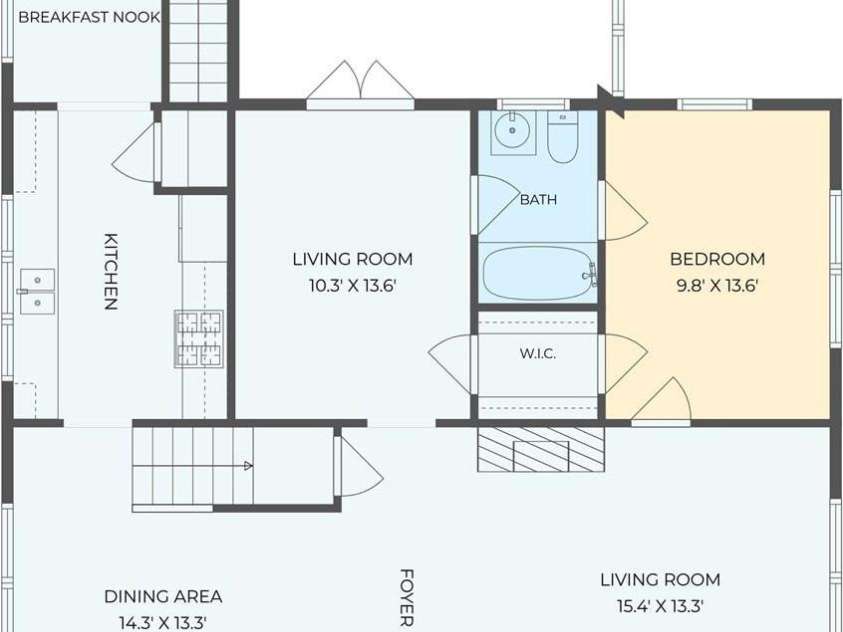 15 Westgate Road, Asheville, NC 28806.  MLS# CAR4397245, YatesRealty ID 33456. Main Level Floorplan