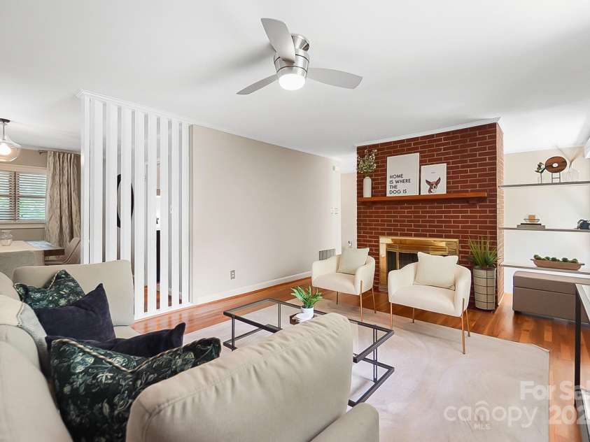 1029 Sewickley Drive, Charlotte, NC 28209.  MLS# CAR4284527, YatesRealty ID 33459. Living Room and Dining Room
