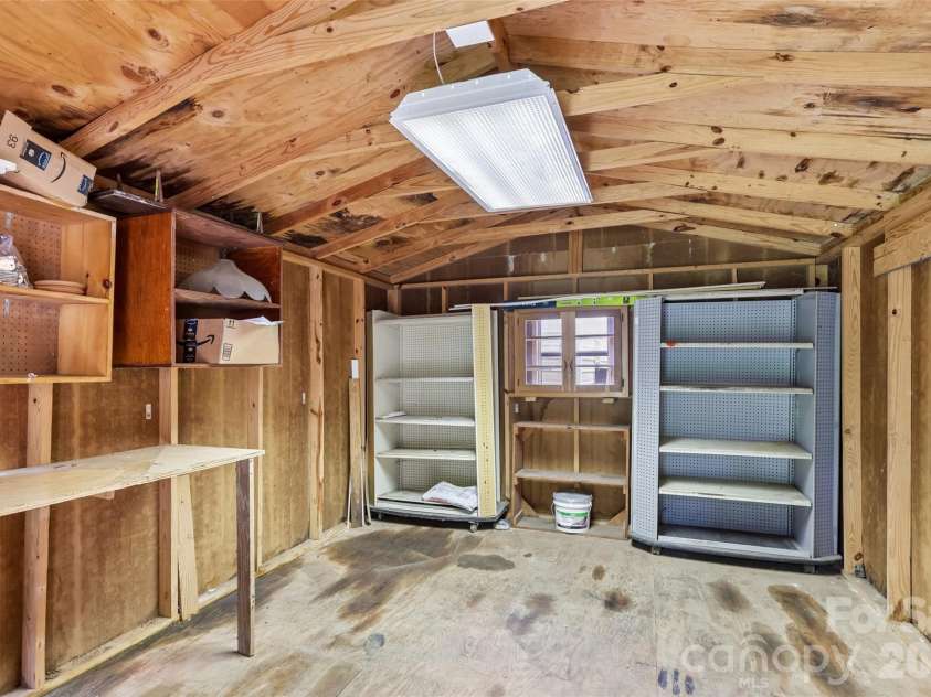 207 Gold Branch Road, Richfield, NC 28137.  MLS# CAR4390523, YatesRealty ID 33461. Storage Building Interiro