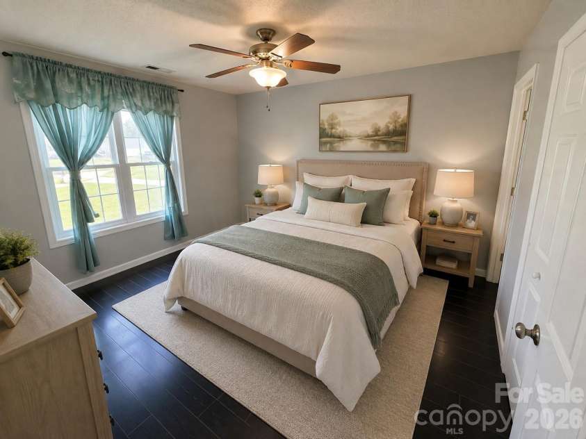 7126 Windsong Way, Wingate, NC 28174.  MLS# CAR4398067, YatesRealty ID 33474. Primary Bedroom Virtuallt Staged
