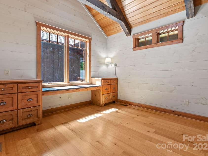 147 Brantley Branch Lane, Waynesville, NC 28786.  MLS# CAR4275100, YatesRealty ID 3349. Second main level bedroom has built-in dresser/desk area
