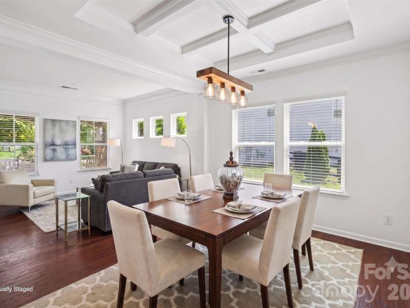 112 Elysian Estate Court, Mooresville, NC 28115.  MLS# CAR4384079, YatesRealty ID 33491. Virtually Staged Dinning Room