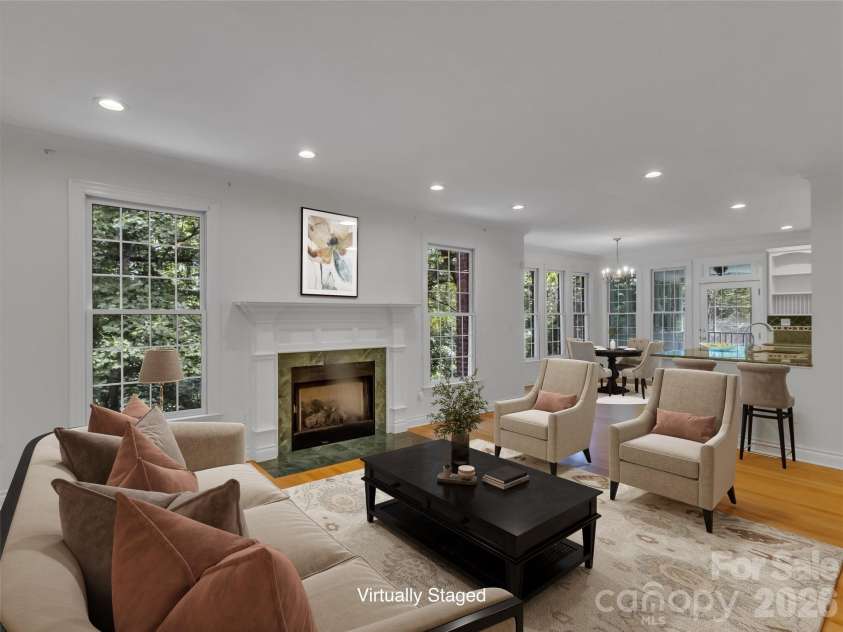 9 Hickory Ridge, Fletcher, NC 28732.  MLS# CAR4395833, YatesRealty ID 33500. Virtually staged family room