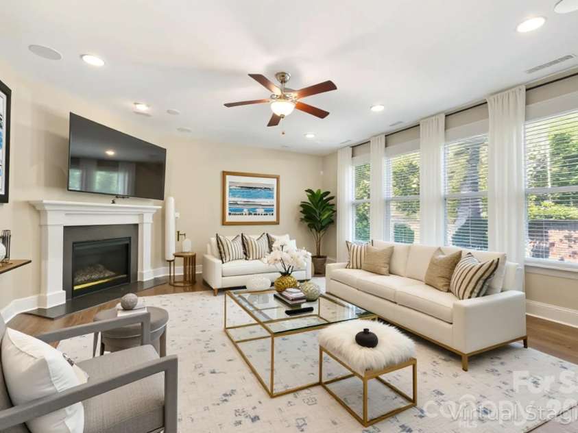 1906 Pensco Pond Court, Waxhaw, NC 28173.  MLS# CAR4266619, YatesRealty ID 33515. Virtual staging living room/ Different angle/furniture