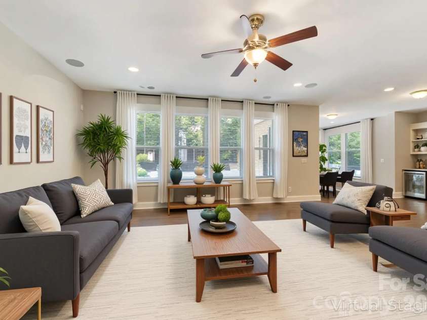 1906 Pensco Pond Court, Waxhaw, NC 28173.  MLS# CAR4266619, YatesRealty ID 33515. Virtually staged living room Different angle/furniture