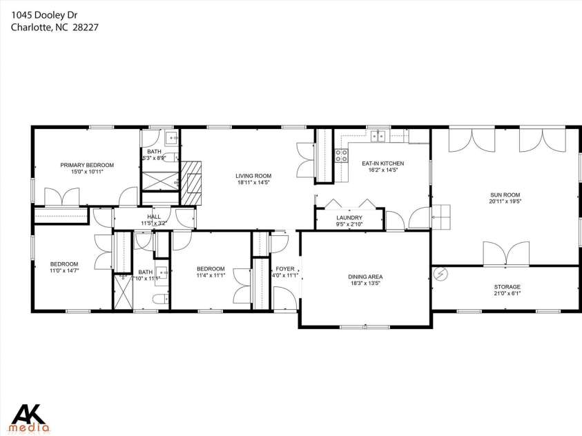 1045 Dooley Drive, Charlotte, NC 28227.  MLS# CAR4291515, YatesRealty ID 33529. 