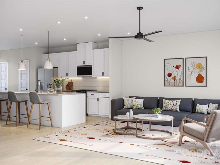 4047 Bass River Parkway, Charlotte, NC 28217.  MLS# CAR4294904, YatesRealty ID 33552. Living Room - 3D Rendering, finishes may vary