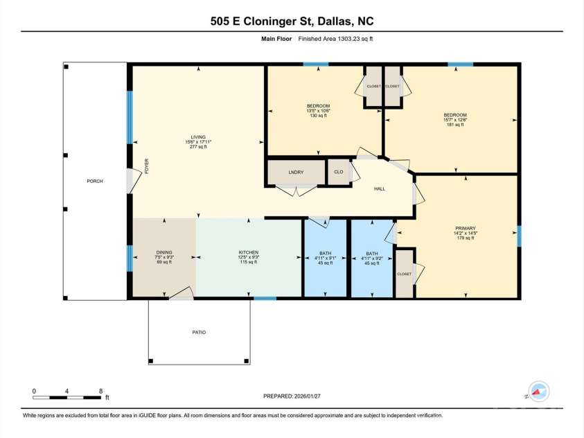 505 Cloninger Street, Dallas, NC 28034.  MLS# CAR4342350, YatesRealty ID 3358. 
