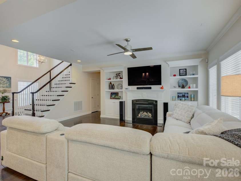 16433 Bryant Meadows Drive, Charlotte, NC 28278.  MLS# CAR4395955, YatesRealty ID 33587. Fireplace w/ built ins