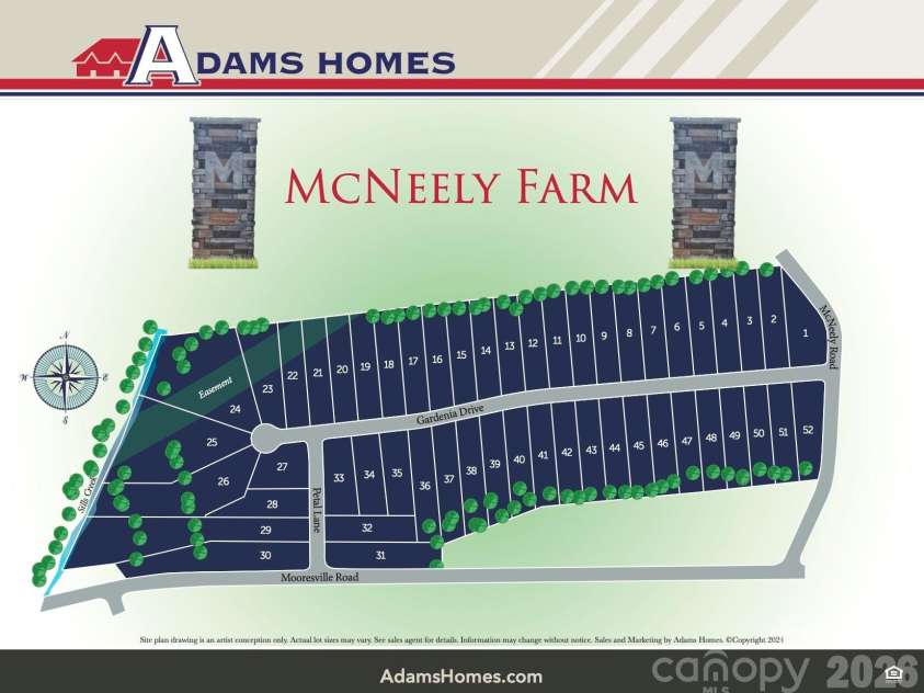 1215 Gardenia Drive, Mt Ulla, NC 28125.  MLS# CAR4375396, YatesRealty ID 33614. Site Map