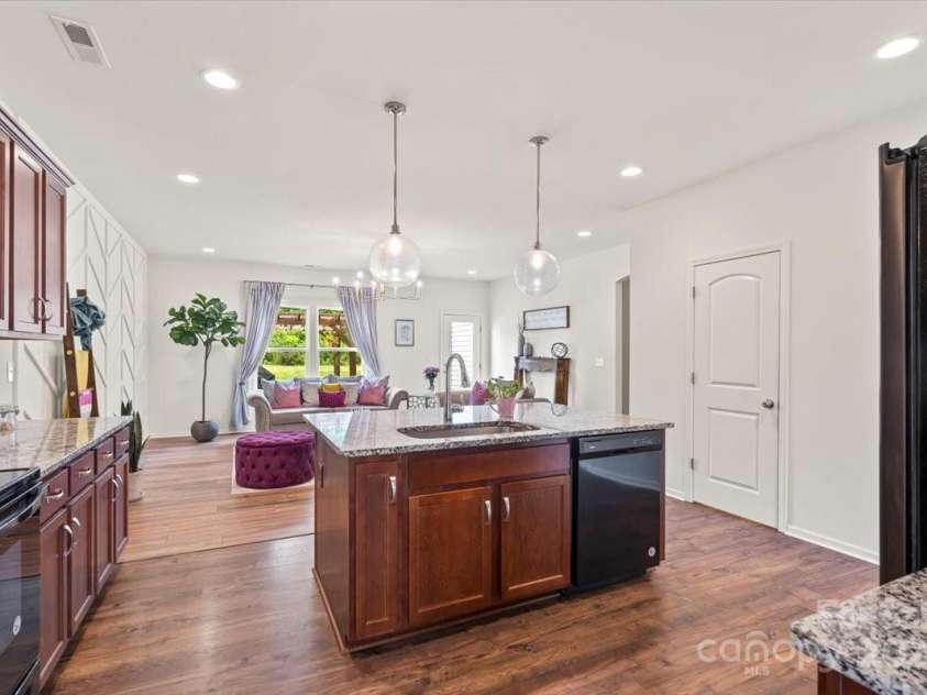 3019 Riker Street, Clover, SC 29710.  MLS# CAR4276146, YatesRealty ID 33624. Kitchen opens to living room