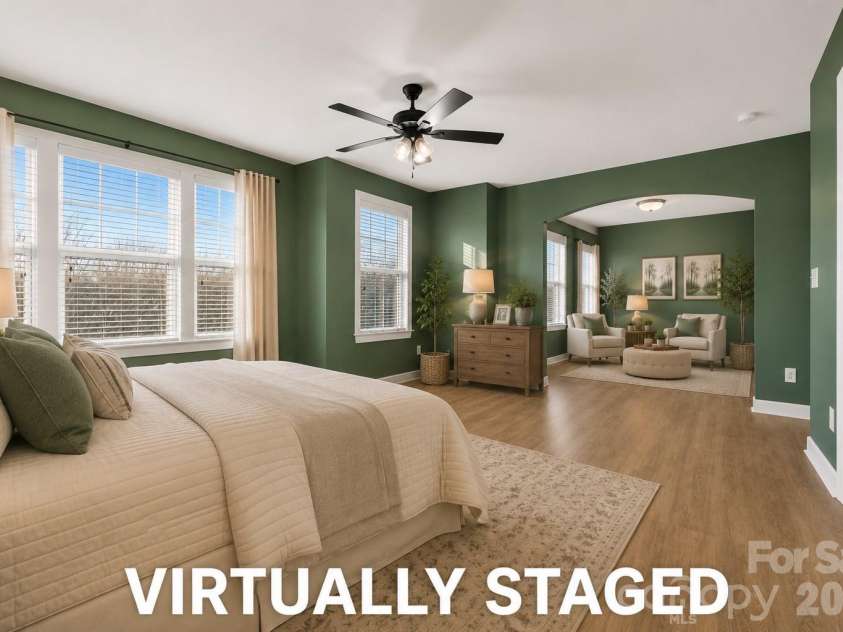 15109 Ockeechobee Court, Mint Hill, NC 28227.  MLS# CAR4392005, YatesRealty ID 33638. Primary Bedroom Staged