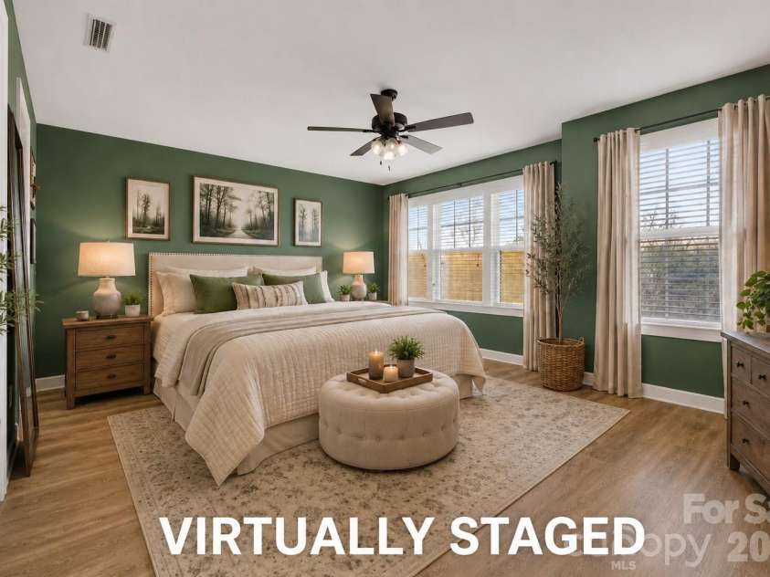 15109 Ockeechobee Court, Mint Hill, NC 28227.  MLS# CAR4392005, YatesRealty ID 33638. Primary Bedroom (Staged)