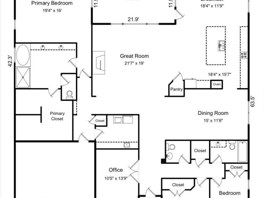 10654 Rippling Stream Drive, Concord, NC 28027.  MLS# CAR4387209, YatesRealty ID 33670. Floor plan