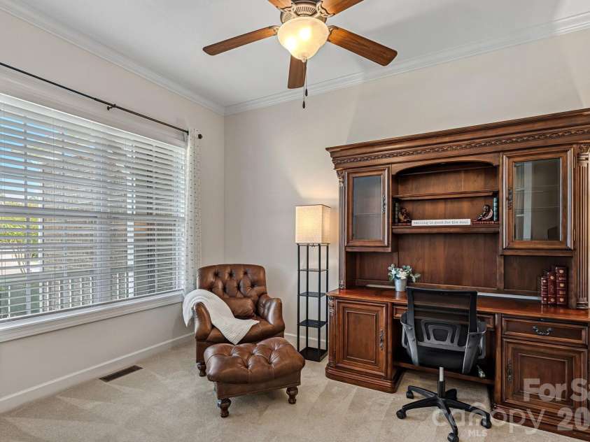10654 Rippling Stream Drive, Concord, NC 28027.  MLS# CAR4387209, YatesRealty ID 33670. Office with French Doors, could be converted to 4th BR