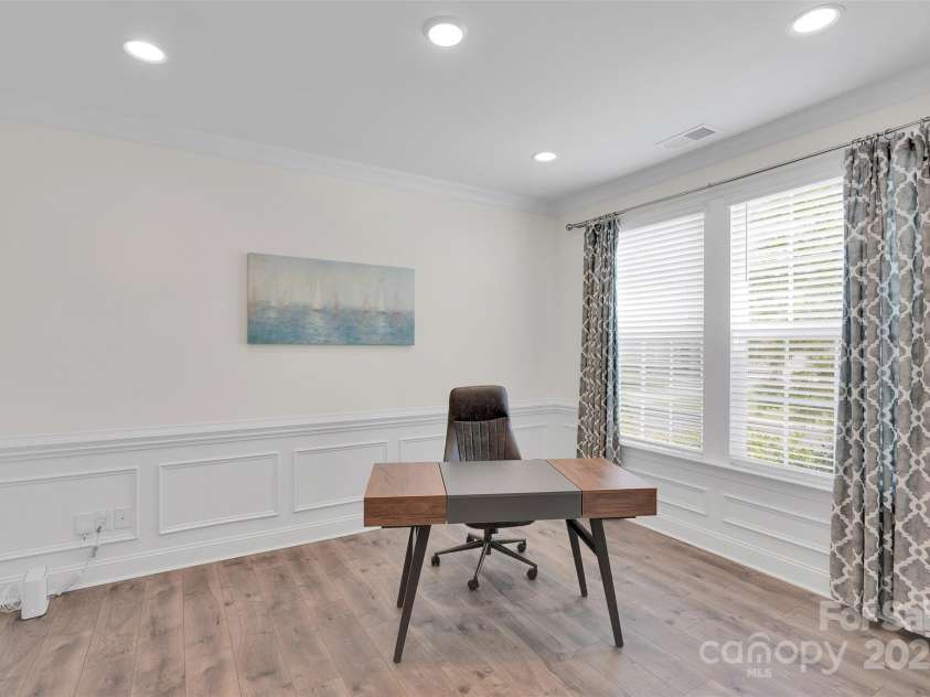 8095 Woodline Lane, Denver, NC 28037.  MLS# CAR4293110, YatesRealty ID 33672. Office with wainscoting that could also be a formal dining room. 