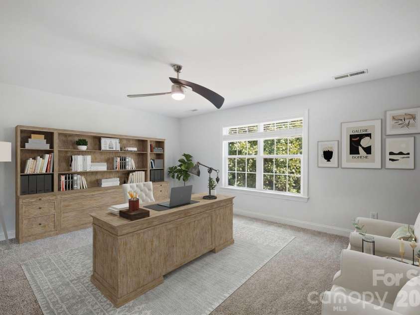 983 Jerry Lees Way, Denver, NC 28037.  MLS# CAR4394495, YatesRealty ID 33679. 4th bedroom AI virtually staged into office space