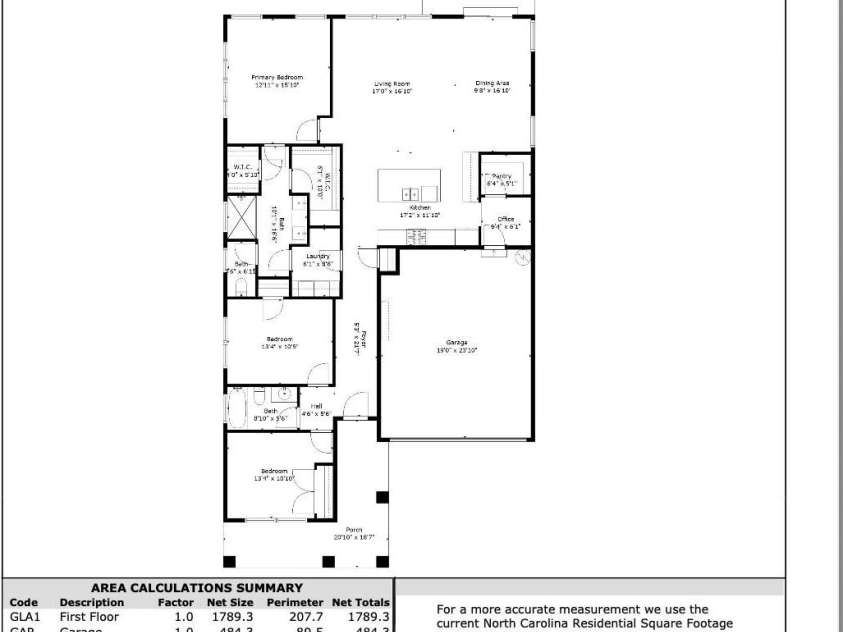 1009 Kemp Road, Indian Trail, NC 28079.  MLS# CAR4273624, YatesRealty ID 33685. Floor plan