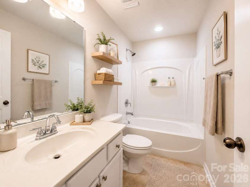 4857 Annelise Drive, Harrisburg, NC 28075.  MLS# CAR4392281, YatesRealty ID 33697. Third full bath Virtual staging