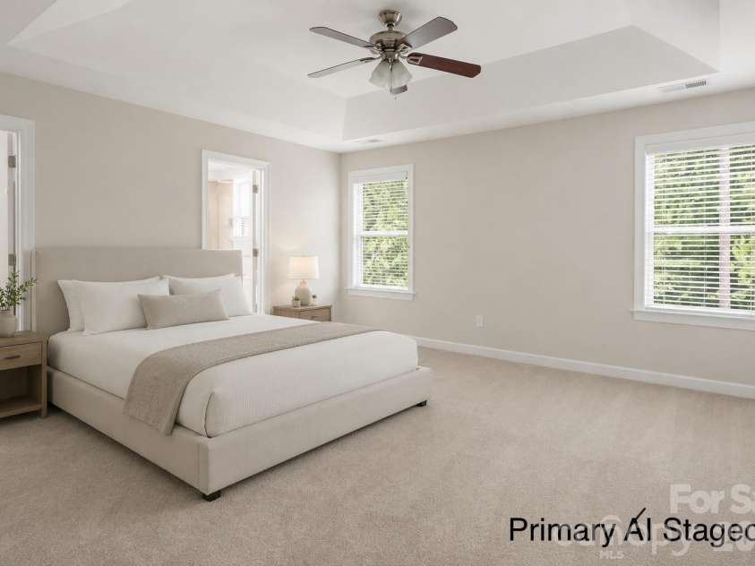 3108 Helmsley Court, Concord, NC 28027.  MLS# CAR4390077, YatesRealty ID 33701. Primary Bedroom AI Staged