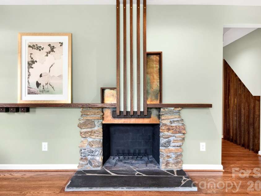4 Baird Lane, Asheville, NC 28804.  MLS# CAR4380981, YatesRealty ID 33771. Unique Original Fireplace