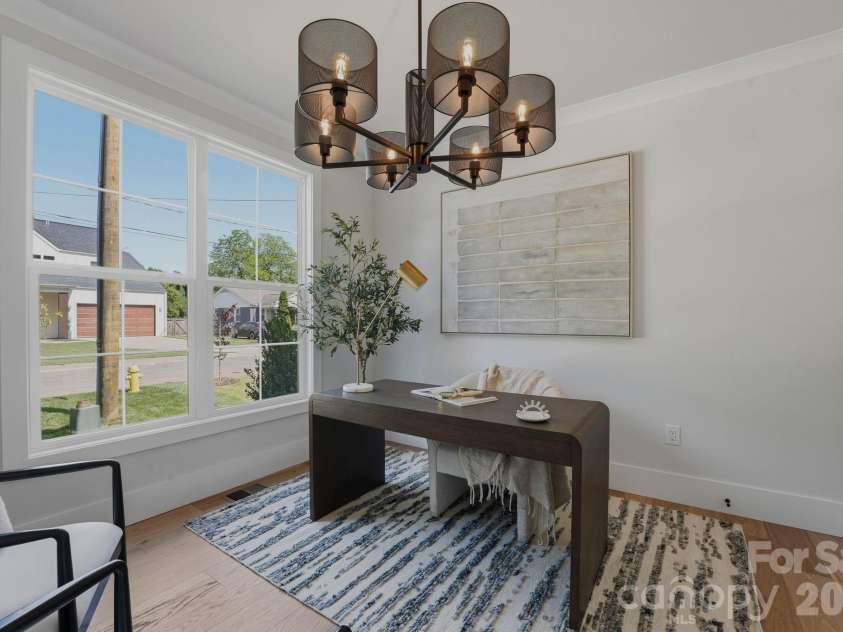 1637 Longfellow Street, Charlotte, NC 28205.  MLS# CAR4346623, YatesRealty ID 3379. Main level office off the entryway.