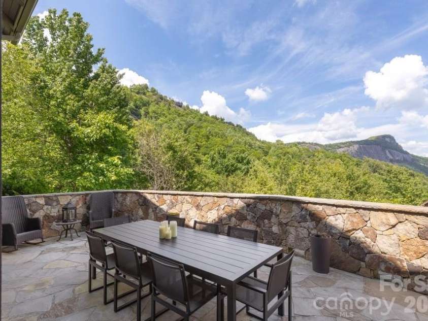 70 Norton Court, Highlands, NC 28741.  MLS# CAR4387101, YatesRealty ID 33806. Back Patio with VIEW!