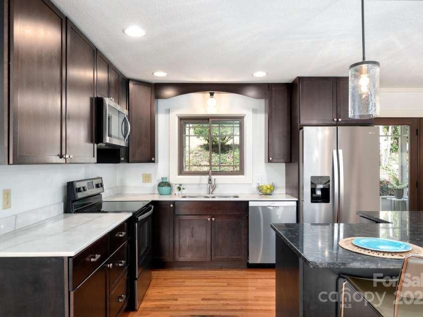145 Stratford Road, Asheville, NC 28804.  MLS# CAR4239165, YatesRealty ID 3381. Brand New Refrigerator, Spacious Kitchen