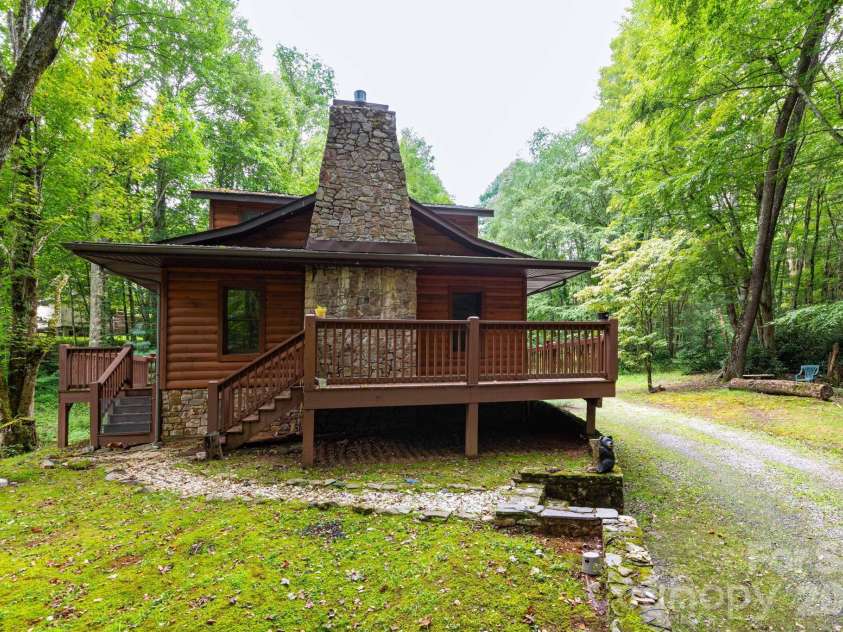 107 Cabin Fever Trail, Maggie Valley, NC 28751.  MLS# CAR4288888, YatesRealty ID 33824. Back of Home