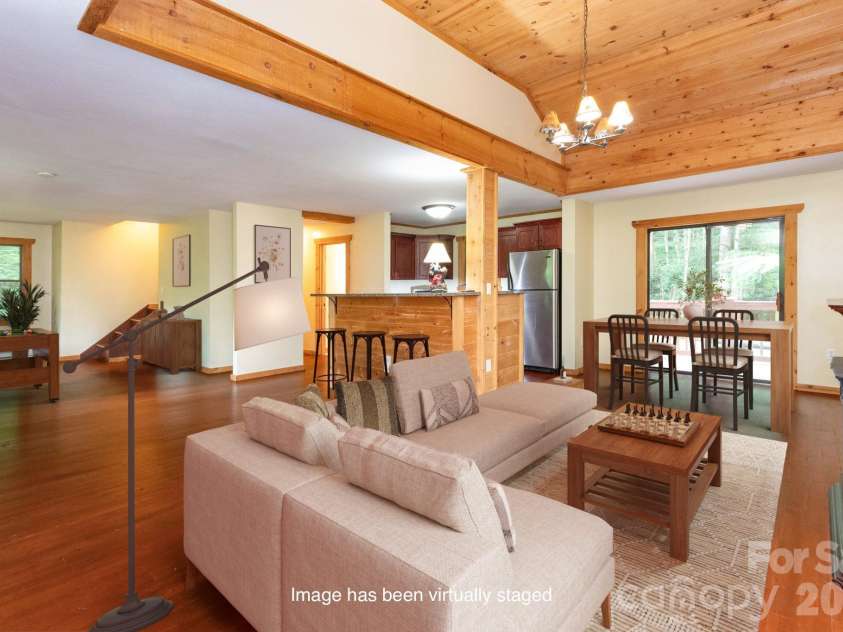 107 Cabin Fever Trail, Maggie Valley, NC 28751.  MLS# CAR4288888, YatesRealty ID 33824. Living/Dining Area - Virtually Staged